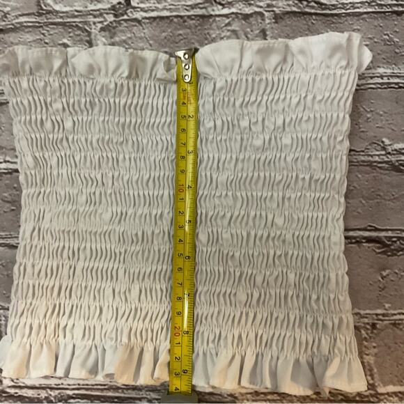 SHEIN White Ribbed Tube Cropped Top  M Casual Costal Cowgirl Coquettte Girl - Picture 6 of 7